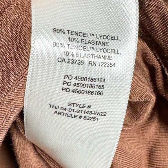 Wilfred Lydia Ruched Square Neck Long Sleeve Tencel Top in Mocha Mousse Sz M - Picture 7 of 7